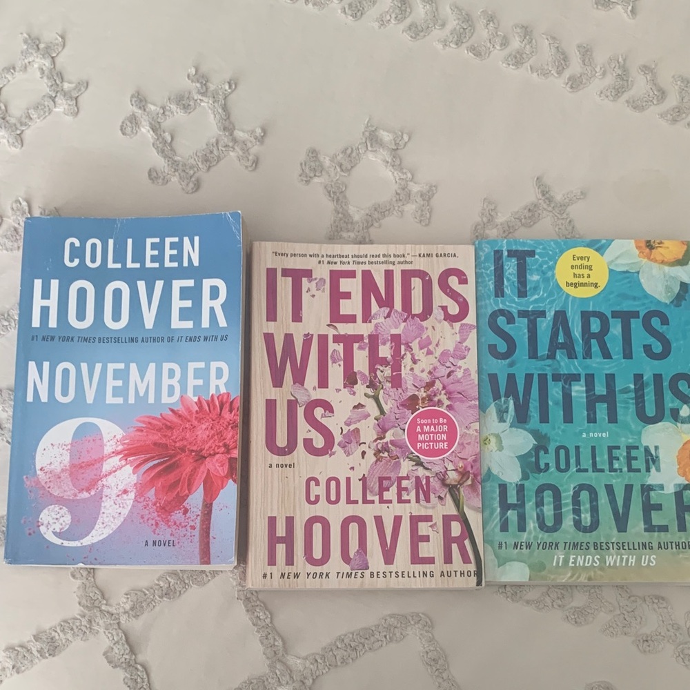 Colleen Hoover Book Set - November 9, It Ends With Us, It Starts With Us